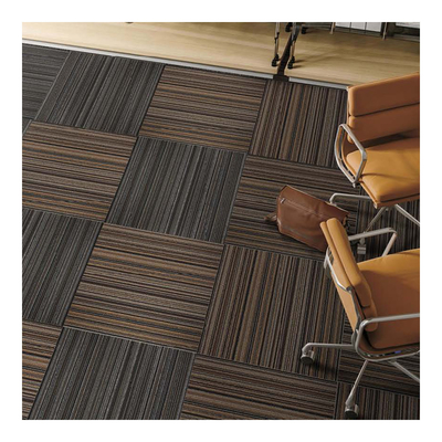 50cm X 50cm Stripe PP Commercial Modular Carpet For Entryway Or Room