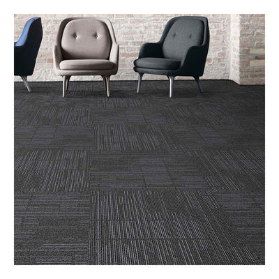 Striped Commercial Modular Carpet 50x50cm PP Tiles With Bitumen Backing