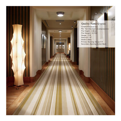 Tufted Striped Broadloom Carpet Polypropylene Fiber With Action Backing