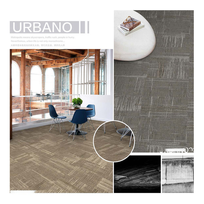 Urbano Style Printed Carpet Commercia Modular Carpet With PVC Backing