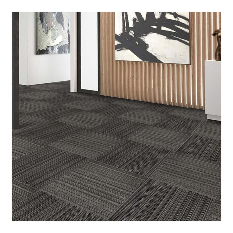 50cm X 50cm Stripe PP Commercial Modular Carpet For Entryway Or Room