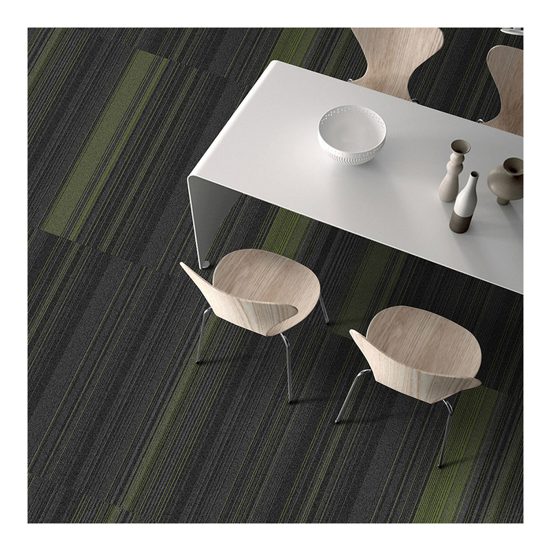 Long Nylon Carpet Tiles 10x40 Inch Grey With Some Color Line